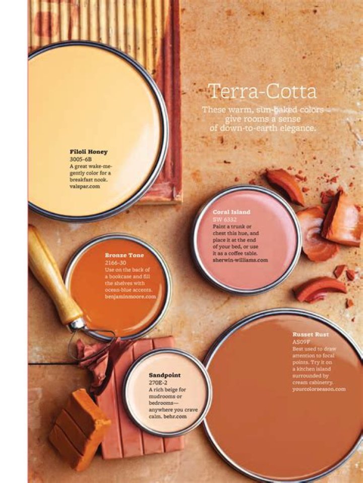 What color paint goes with terracotta tile?