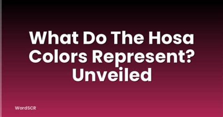 What do the Hosa colors represent?