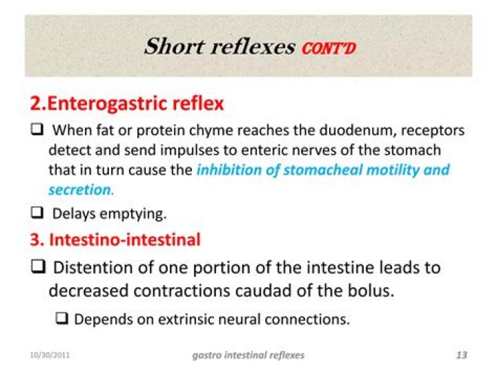 What does Enterogastric reflex do?